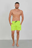 Erkek Fermuarlı Cepli Deniz Şortu Neon Yeşil