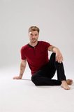 Erkek Bordo Düğmeli Yaka Kısa Kol Pijama Takımı