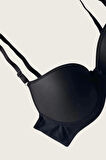  Mikro Kumaş Push Up Dolgulu Balenli Günlük Tek Destekli Sütyen