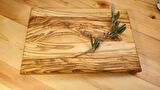 F&S WoodArt Zeytin Ağacı Doğal Ahşap Kesme Sunum Tahtası Küçük Boy 30 x 20 cm