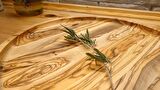 F&S WoodArt Zeytin ağacı doğal ahşap tepsi kahve sunumluk servis tabak 40 cm