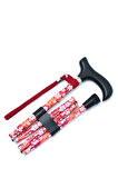 MF606 Katlanır Baston B044-8231 Kırmızı Çiçekli