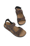 Erkek Anatomik Deri Sandalet-kahverengi