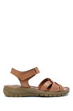 SIB090 Kifidis-Natura Kadın Anatomik Deri Sandalet 36-41 Taba/Tabacco