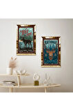 GOLD AYNALI PLEKSİ ÇERÇEVELİ AFİŞ İKİLİ MDF TABLO SETİ