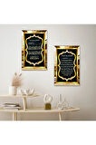 GOLD AYNALI PLEKSİ ÇERÇEVELİ NAZAR AYETİ VE AYETEL KÜRSİ İKİLİ MDF TABLO SETİ