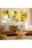 Siyah Ahşap Çerçeveli Sarı Renk Modern Tablo