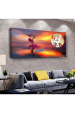 Gün Batımı Manzara 100 X 50 Cm Saatli Kanvas Tablo