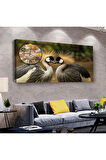 Aşk Kuşları 100 X 50 Cm Saatli Kanvas Tablo