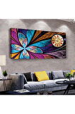 Renkli 100 X 50 Cm Saatli Kanvas Tablo