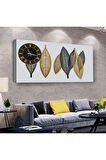 Yaprak 100 X 50 Cm Saatli Kanvas Tablo