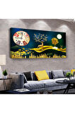 Geyik 100 X 50 Cm Saatli Kanvas Tablo