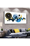 Kolaj Çizim 100 X 50 Cm Saatli Kanvas Tablo