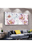 Gül 100 X 50 Cm Saatli Kanvas Tablo