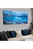 120x60 Saatli Göl Manzara Kanvas Tablo