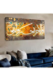 120x60 Saatli Dini Ayet Kanvas Tablo