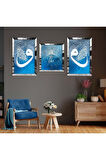 HİÇ DİNİ MODEL PLEKSİ KENAR MDF TABLO VE SAAT SETİ