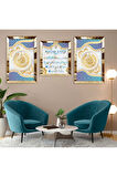 NAZAR AYETİ DİNİ MODEL PLEKSİ KENAR MDF TABLO VE SAAT SETİ