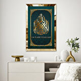 GOLD AYNALI PLEKSİ ÇERÇEVELİ LA İLAHE İLLALLAH TABLOSU
