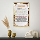 GOLD AYNALI PLEKSİ ÇERÇEVELİ FELAK SURESİ ARAPÇA TÜRKÇE YAZILI TABLO