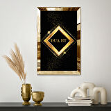 GOLD  AYNALI PLEKSİ ÇERÇEVELİ DUA ET YAZI TEMALI DİNİ İSLAMİ TABLO