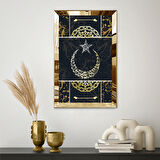 GOLD  AYNALI PLEKSİ ÇERÇEVELİ GOLD YAZILI AY YILDIZ TABLO