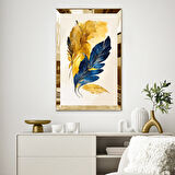 GOLD  AYNALI PLEKSİ ÇERÇEVELİ TÜY GÖRSELLİ TABLO