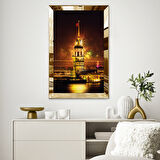 GOLD AYNALI PLEKSİ ÇERÇEVELİ GÖRKEMLİ KIZ KULESİ TABLO
