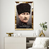 GOLD AYNALI PLEKSİ ÇERÇEVELİ GENÇLİĞİ YETİŞTİRİNİZ SÖZLÜ MUSTAFA KEMAL ATATÜRK KALİTELİ BASKI TABLO