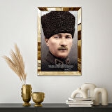 GOLD AYNALI PLEKSİ ÇERÇEVELİ GENÇLİĞİ YETİŞTİRİNİZ SÖZLÜ MUSTAFA KEMAL ATATÜRK KALİTELİ BASKI TABLO