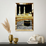 GOLD AYNALI PLEKSİ ÇERÇEVELİ SİYAH SARI KABE DESENLİ ÇİZİM TABLO