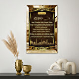 GOLD AYNALI PLEKSİ ÇERÇEVELİ TÜRKÇE MEALLİ FATİHA SURESİ TABLOSU