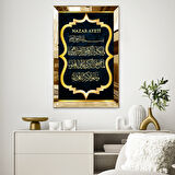 GOLD AYNALI PLEKSİ ÇERÇEVELİ ARAPÇA NAZAR AYETİ  TABLOSU
