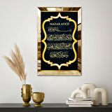 GOLD AYNALI PLEKSİ ÇERÇEVELİ ARAPÇA NAZAR AYETİ  TABLOSU