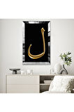 GOLD AYNALI PLEKSİ ÇERÇEVELİ ARAPÇA LAM HARFİ TABLOSU