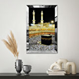 GÜMÜŞ AYNALI PLEKSİ ÇERÇEVELİ SİYAH SARI KABE DESENLİ ÇİZİM TABLO