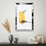 GÜMÜŞ AYNALI PLEKSİ ÇERÇEVELİ ALTIN VE SİYAH MİNİMAL SOYUT ŞEKİLLER TABLOSU