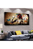 Renkli Kız 120 X 60 Saatli Kanvas Tablo