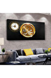 Hz Muhammed Lafzı 120 X 60 Saatli Kanvas Tablo