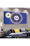 Hz Muhammed Lafzı 120 X 60 Saatli Kanvas Tablo