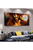 Sanal Dünya 120 X 60 Saatli Kanvas Tablo