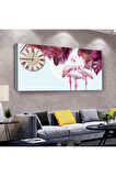 Flamingo 120 X 60 Saatli Kanvas Tablo