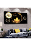Bismillahirrahmanirrahim Dini 120 X 60 Saatli Kanvas Tablo