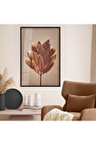 Gümüş Metal Çerçeveli Yaprak Desen Kırılmaz Cam Tablo