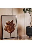 Gümüş Metal Çerçeveli Yaprak Desen Kırılmaz Cam Tablo