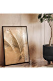 Gümüş Metal Çerçeveli Yaprak Desen Kırılmaz Cam Tablo