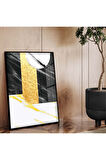Gold Metal Çerçeveli Modern Çizim Kırılmaz Cam Tablo