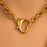 Kalp Figürlü Önden Klipsli 45 cm Kolye