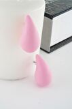 Kadın Vip Seri Su Damlası Model Küpe Pembe