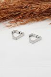 Kadın Çelik Basic Geometrik 1.5cm Üçgen Moldel Klipsli Küpe